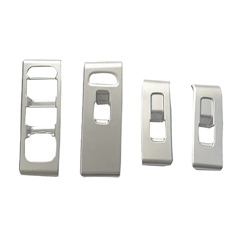 4Pc Car Interior Window Lift Switch Button Cover Modanatura Trim Per Volvo Xc40 2017-2020 Chrome Car Styling