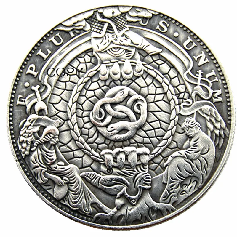 Hb(205)Us Hobo Morgan Dollar Skull Zombie Zcheletro Placcato Argento Copy Coins