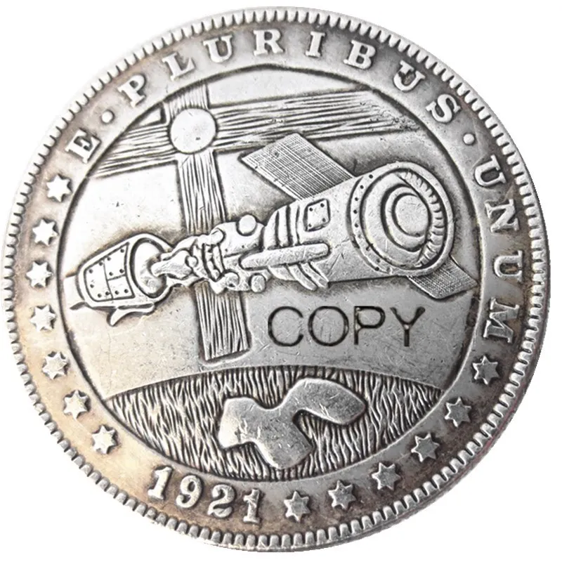 Hb(20)Us Hobo Morgan Dollar Skull Zombie Skeleton Monete Placcate Argento