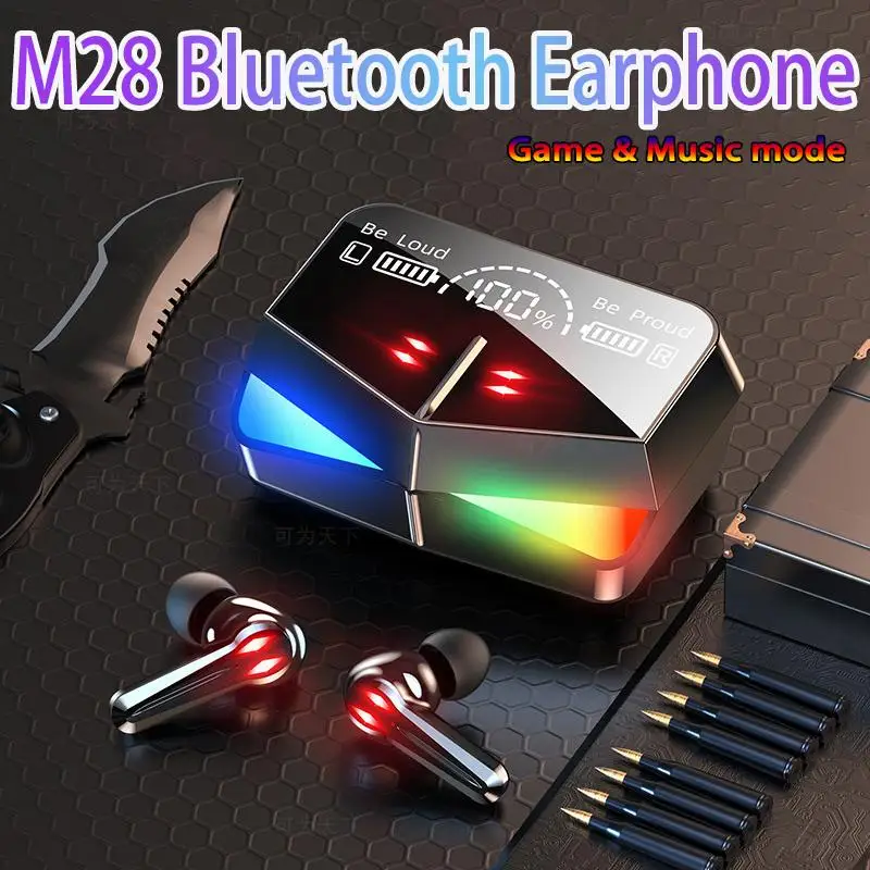 M28 Tws Nuovo Auricolare Bluetooth Esports Gaming Music Hifi Headset Fingerprint Touch True Wireless Headset No Lag Gaming Earpods