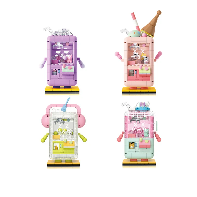 Creative Small Ufo Catcher Mini Block Gashapon Machines Building Bricks Cartoon Entertainment Giocattoli Educativi Per Regali Per Bambini