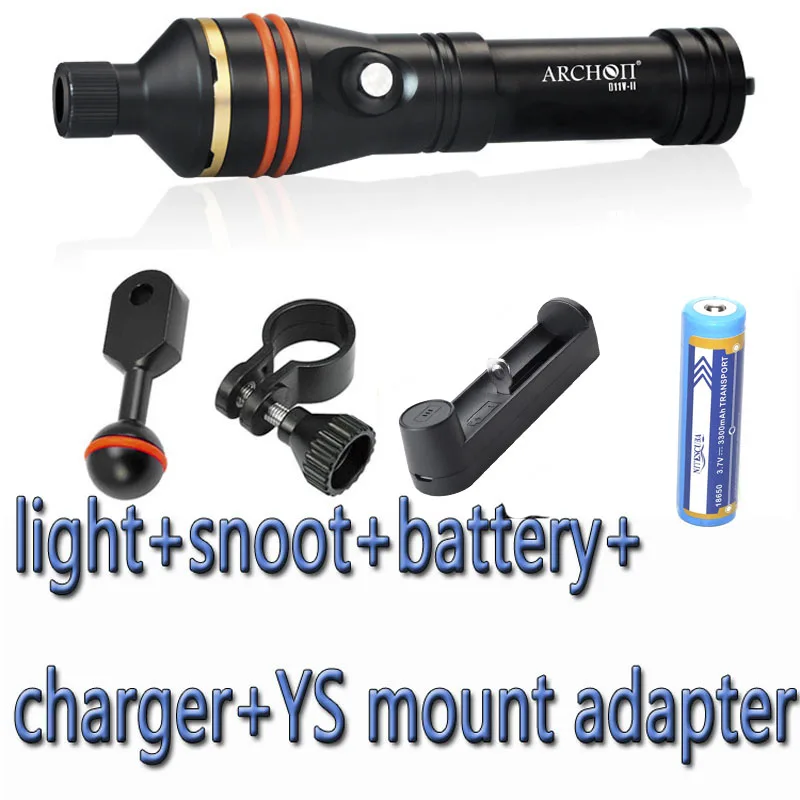 Archon D11V-Ii Diving Video Light 1200 Lumen 18650 Batteria Snoot Spotlight Macro Fotografia Luce Night Dive Torcia Impermeabile
