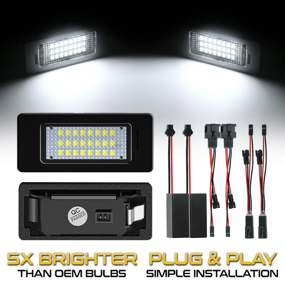2Pcs 6000K Luci Led Per Targa Posteriore Per Skoda Octavia Skoda Fabia Superb Kodiaq Karoq Rapid Yeti Scout