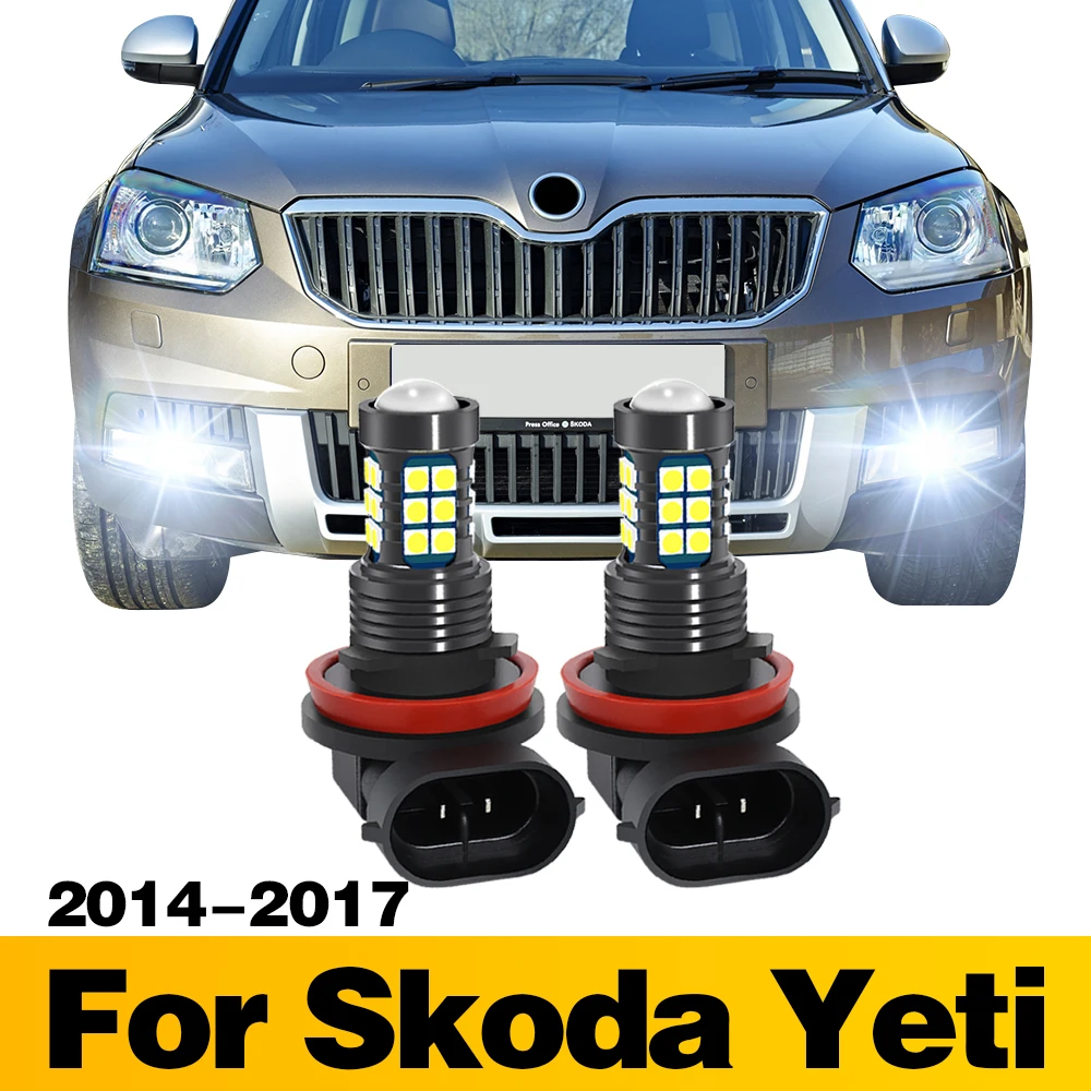 2Pcs Led Lamp Car Anteriore Fendinebbia Accessori Per Skoda Yeti 2014 2015 2016 2017