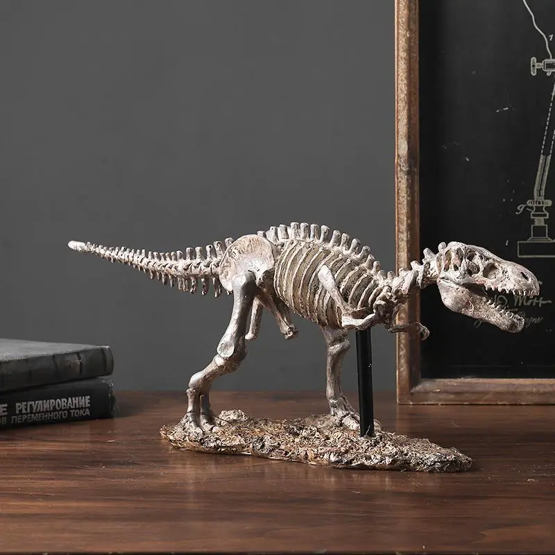 T-Rex Dinosaur Figure Nordic Resin Tyrannosaurus Rex Fossil Skeleton Statue Luxury Living Room Decoration Home Carft Ornament