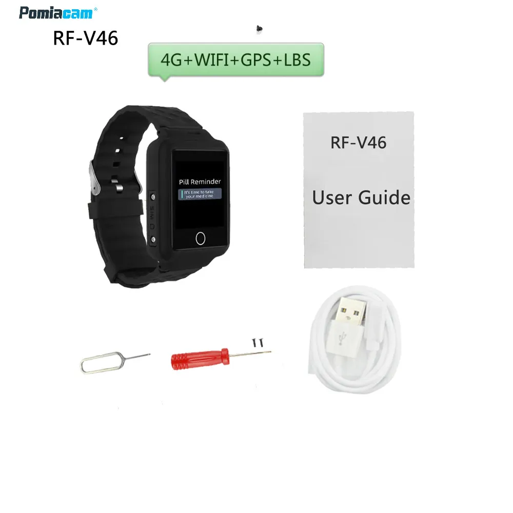 V46 Sos Smartwatch Gps Tracker Watch Bambini Gps Watch Phone Bracelet Wristband Digital Watch Gps
