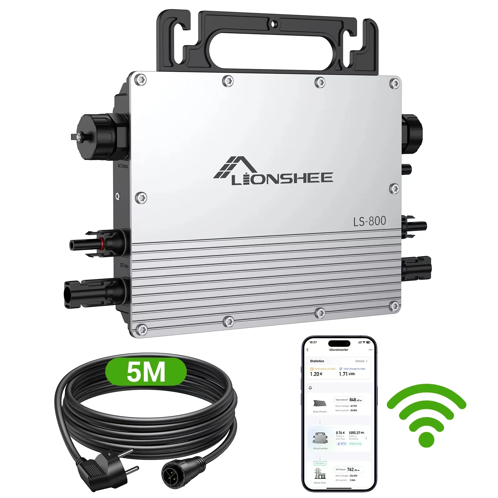 Lionshee Solar Microinverter 800W Pannelli Solari Con Micro Inverter Integrato Balcone Sistema Solare Microinverter 600W 800W