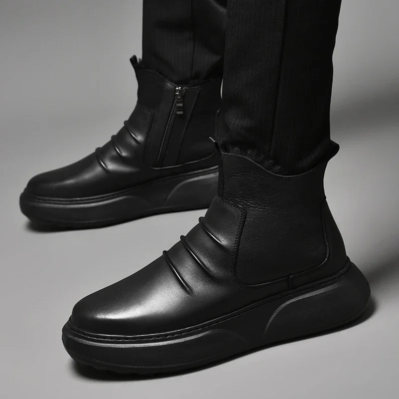 Stivali Maschili Uomo Desert Tactical Military Boots 2023 New Mens Slip On High Top Shoes Uomo Leather Fashion Stivali Da Moto Zapatos