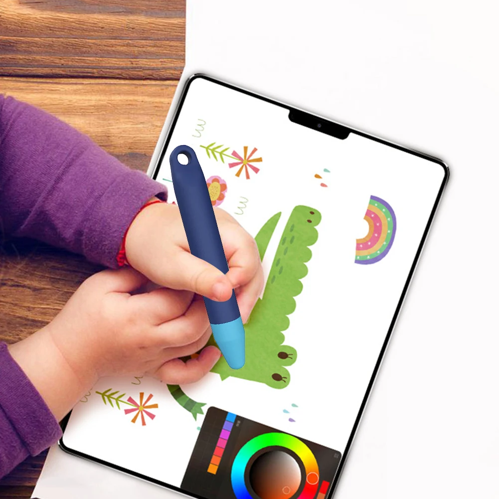 Penne Stilo Per Bambini Con Massaggiagengive Universale Touch Screen Stilo Capacitivo Matita Digitale Anti-Rotolamento Per Ipad Per Amazon Fire Kids