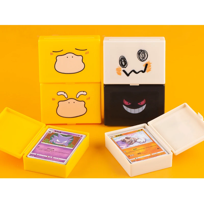 New Cartoon Pokemon Ptcg Card Storage Box Psyduck Gengar Collection Card Box Yu-Gi-Oh! Scatola Di Carte Ws Periferiche Anime Giocattoli Regalo