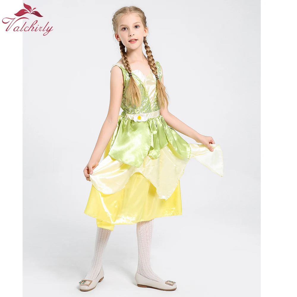 New Girls Princess Dress Kid Christmas Green A Line Frog Clothes Frock Fancy Party Dress For Children Cosplay Dress Up