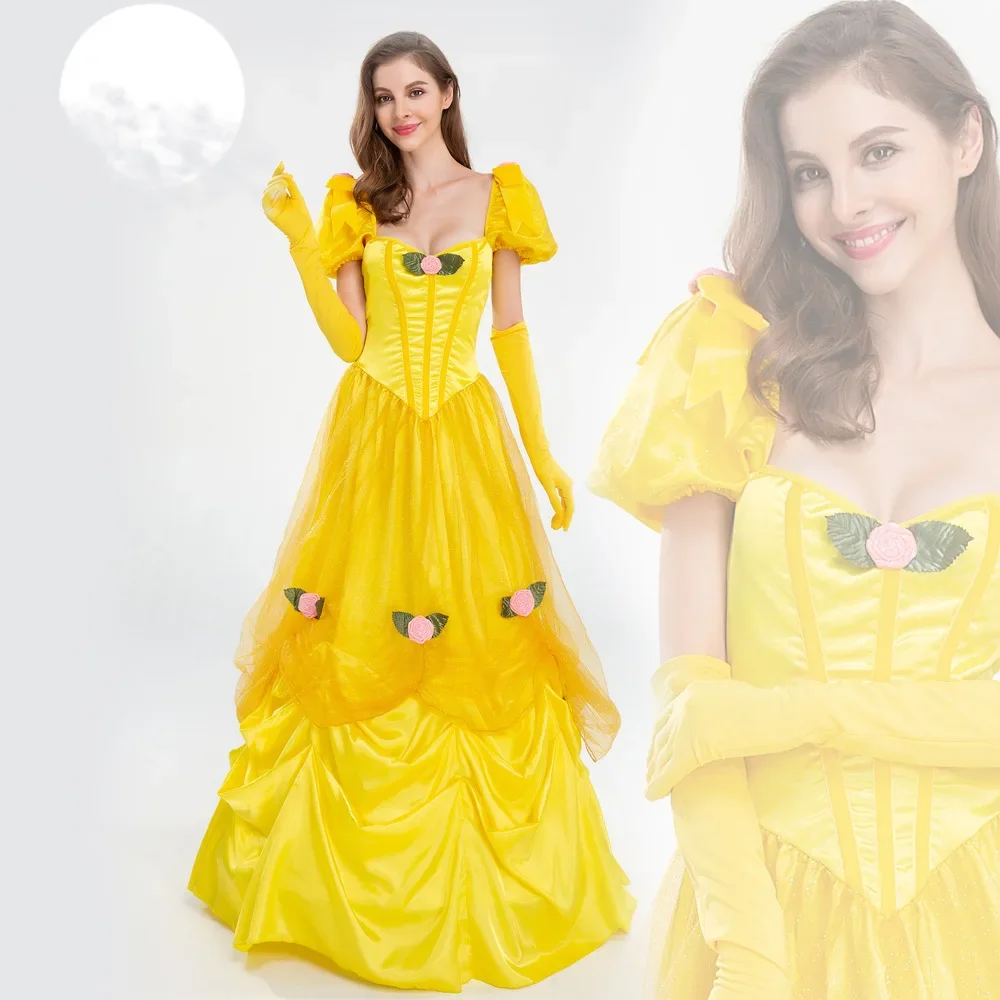 Halloween Cosplay Belle Princess Costume Da Palcoscenico Per Adulti