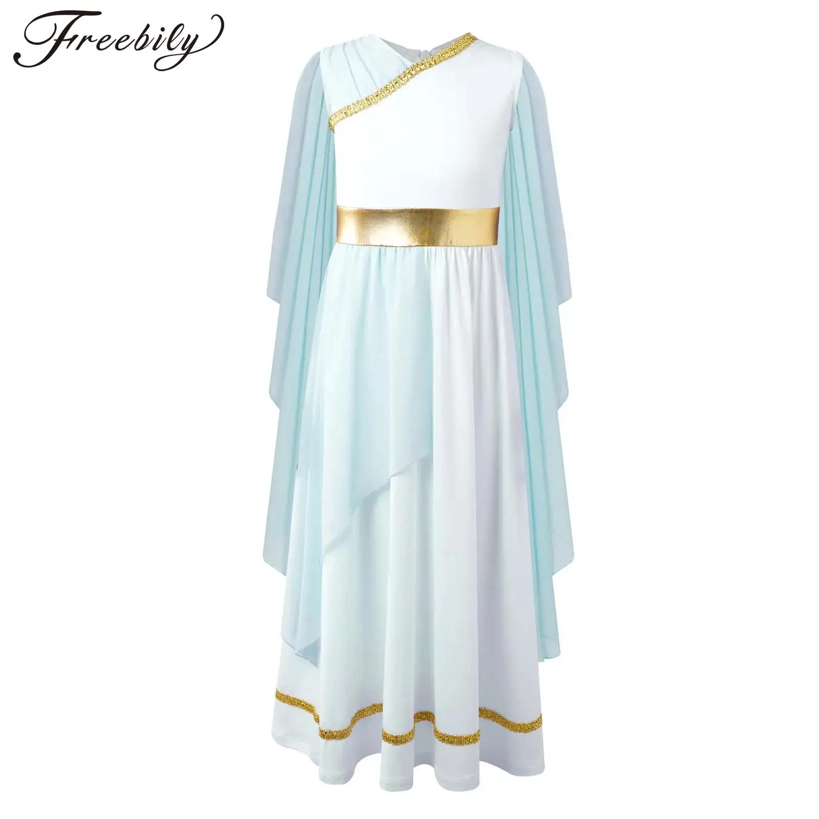 Bambini Dio Greco Costume Ragazze Roman Grecian Toga Dress Halloween Carnival Christmas Cosplay Costumes Queen Princess Tutu Dress