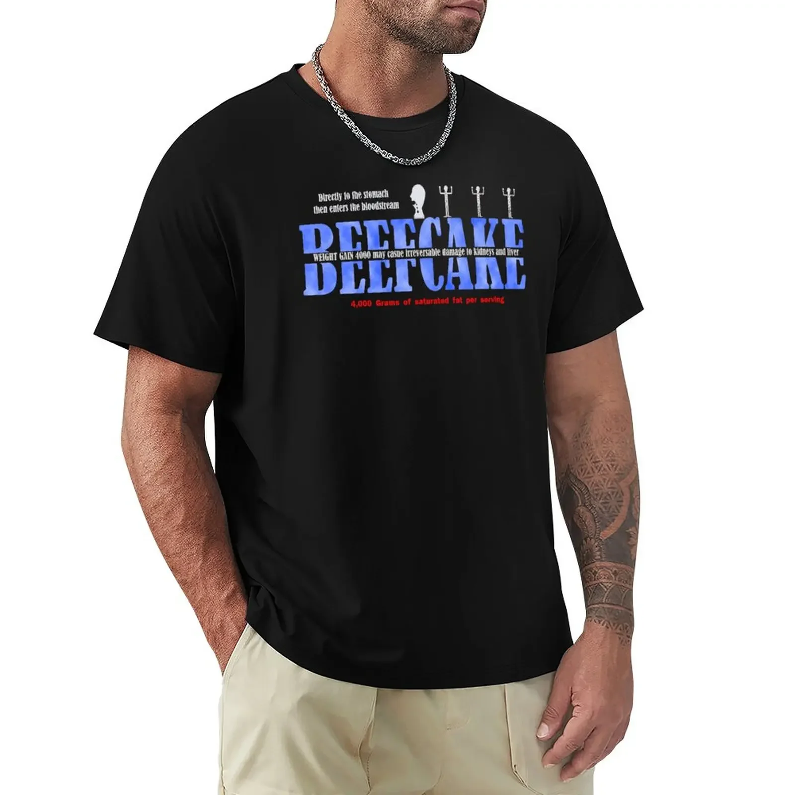 Beefcake Aumento Di Peso 4000 T-Shirt Animal Prinfor Boys Oversize Customizeds Plain Black T-Shirt Uomo