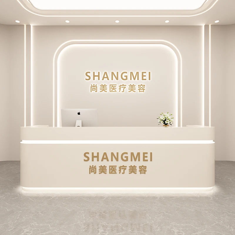 Reception Moderna Minimalista Beauty Cassiere Company Dental Clinic Counter Guide Desk Bancone Bar Reception Mobili