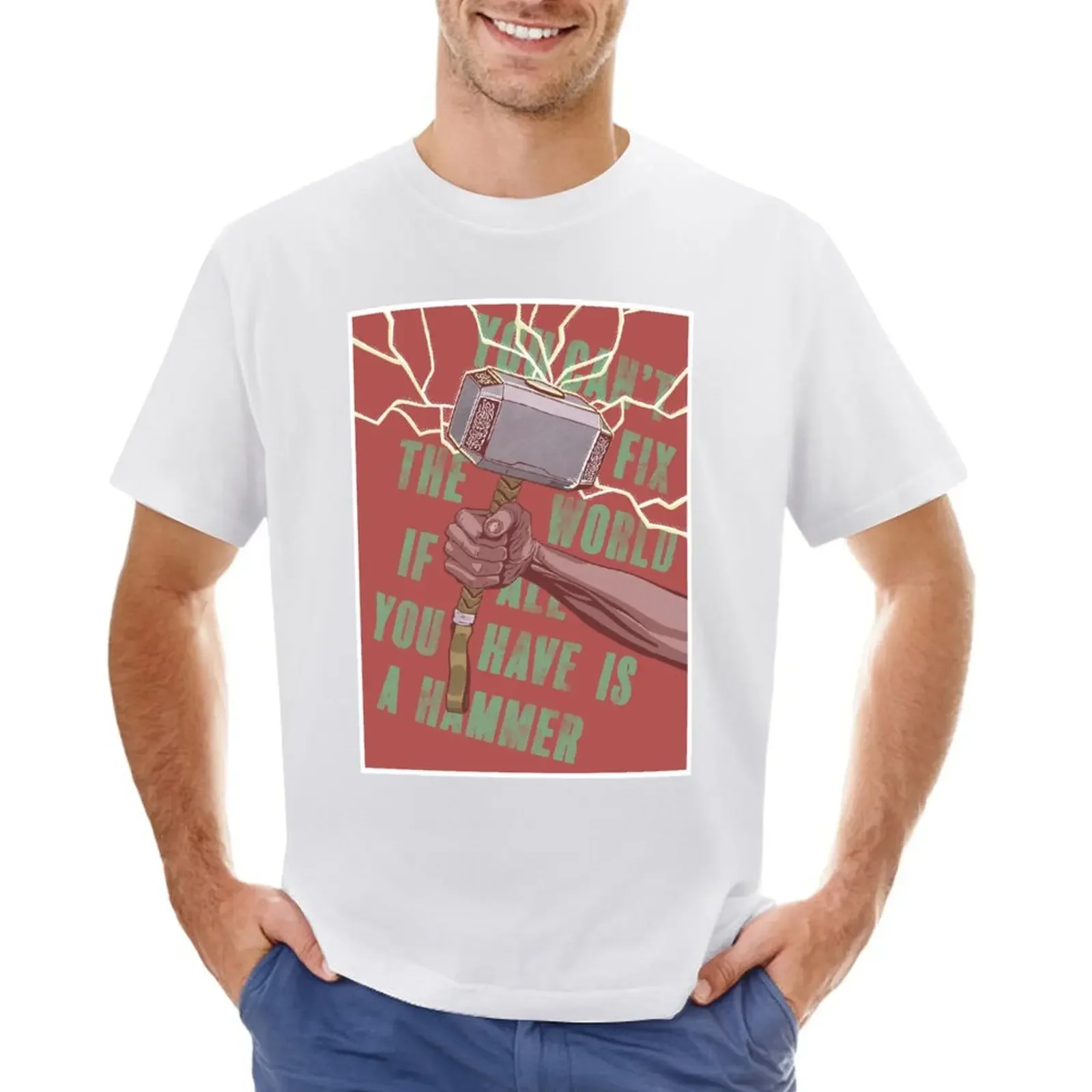 T-Shirt Hammer Heavyweights Customs T-Shirt Funnys Ad Asciugatura Rapida Per Uomo Cotone