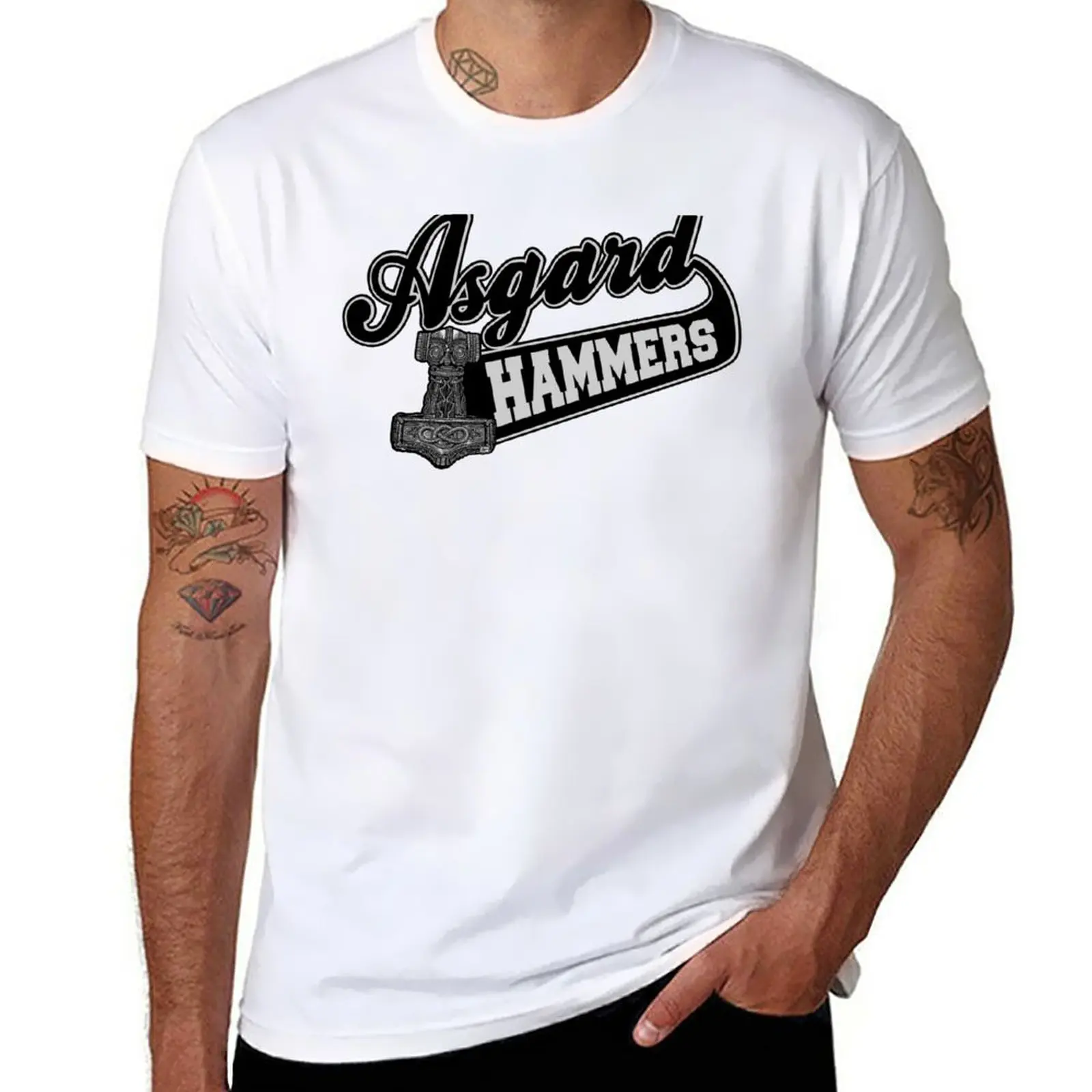 Nuova Maglietta Asgard Hammer Maglietta Anime Maglietta Nera Maglietta Oversize Da Uomo