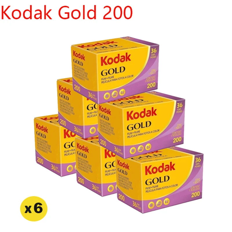 Kodak Film 6 Rotoli Per Kodak Gold 200 135 Pellicola A Colori 36 Fogli Di Pellicola Da 35Mm 36 Esposizioni Per Fotocamere A Film Kodak H35/M35/M38