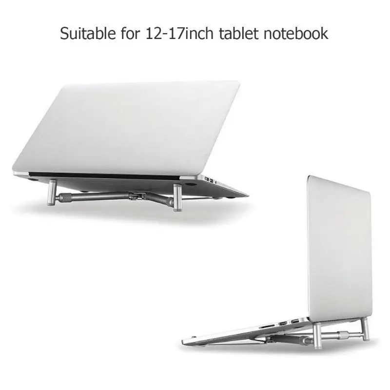Supporto Per Tablet In Lega Di Alluminio Per Macbook Notebook Staffa Di Montaggio Regolabile Pieghevole Per Netbook Tablet Pc Da 12-17 Pollici