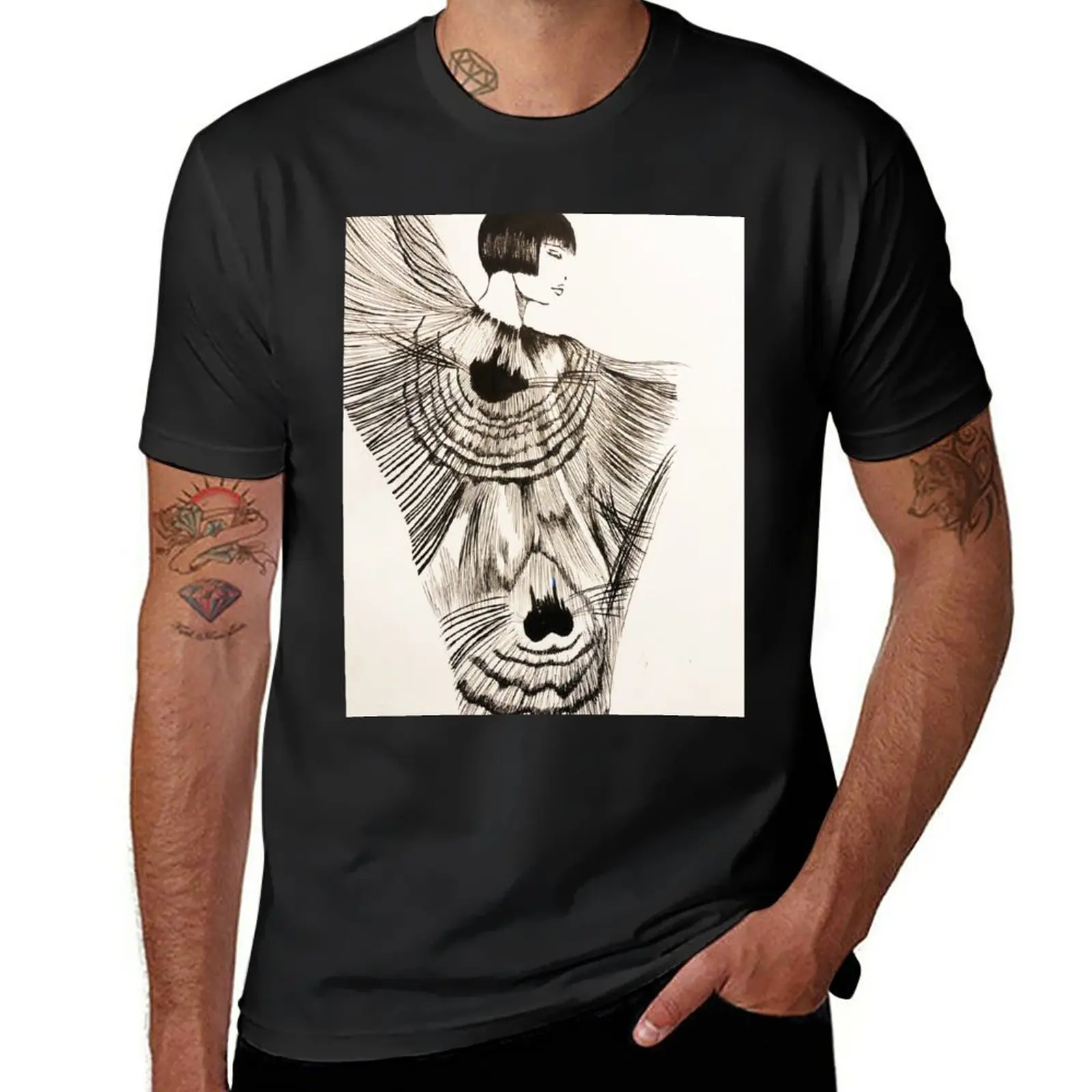 Valentina Di Crepax Peacock Dress T-Shirt Oversize Funnys Magliette Divertenti Da Uomo