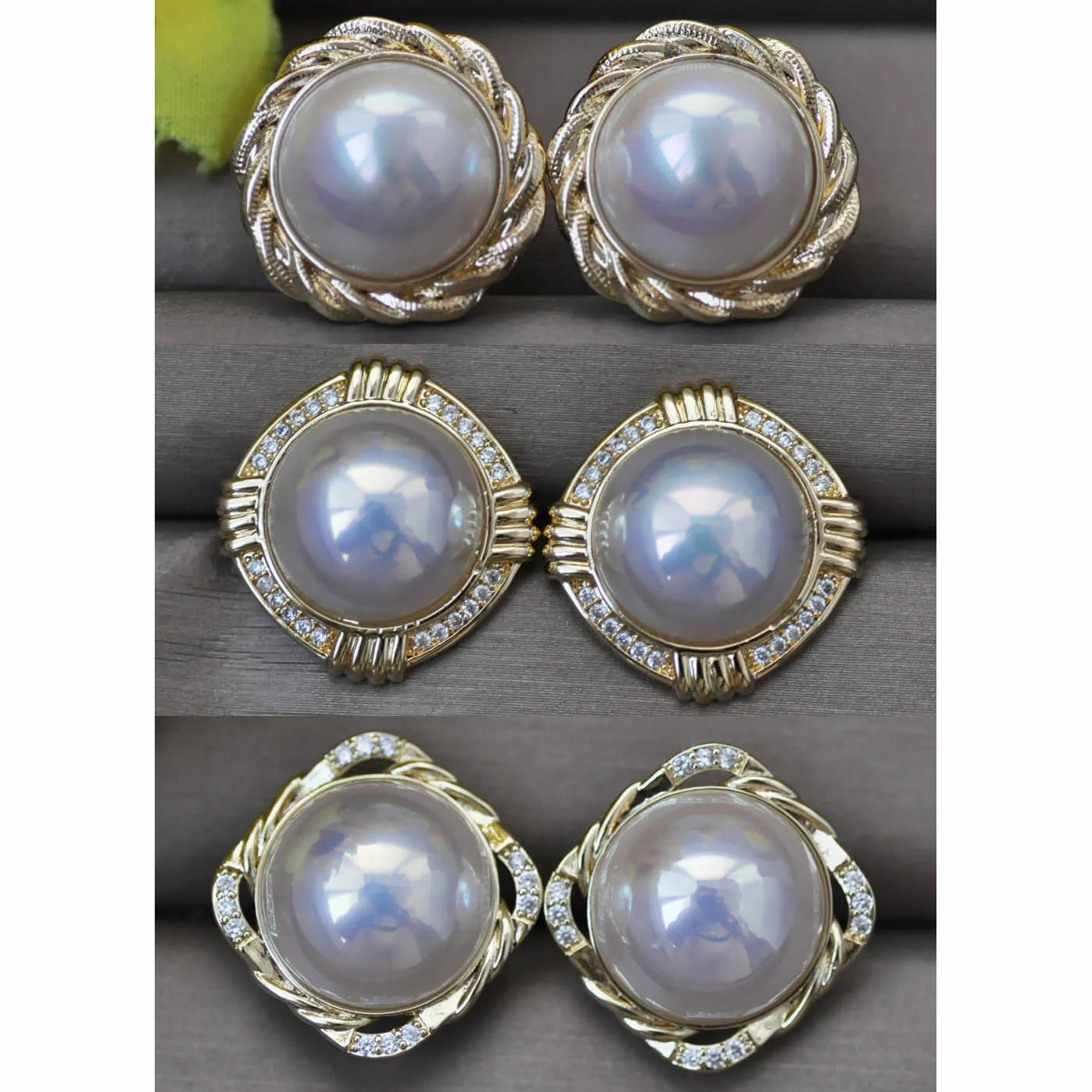 Mtc -Star Z13153 20Mm Bianco Emisferico Mabe Shell Pearl Omega Stud Earring Gioielli Personalizzati