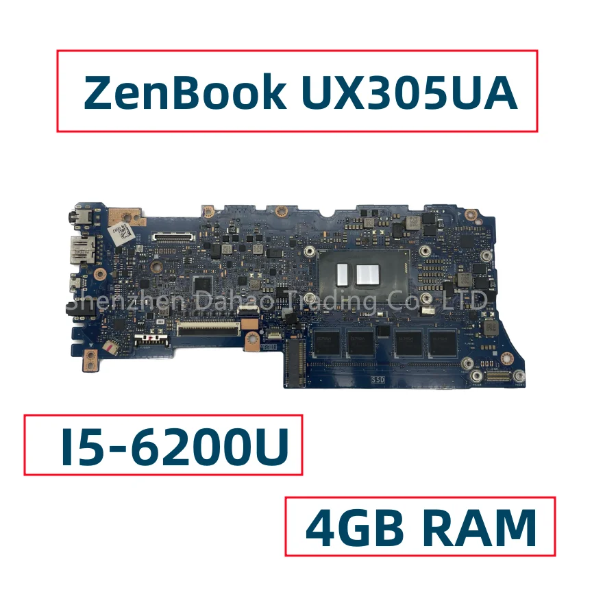 Per Asus Zenbook U305 Ux305 Ux305U Ux305Ua Scheda Madre Del Computer Portatile Con I5-6200U 4Gb Di Ram Completamente Testato