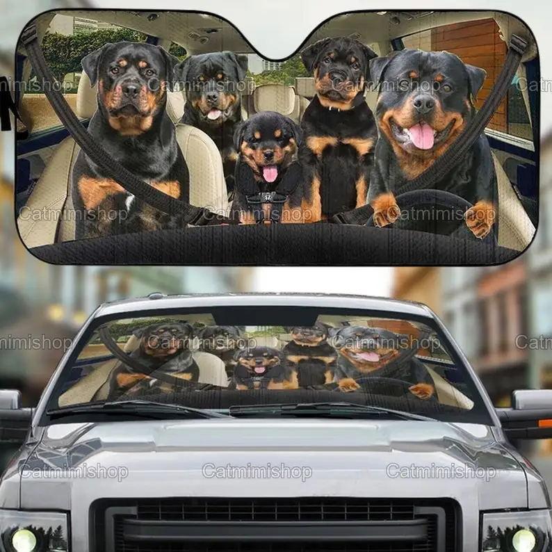 Rottweiler Parasole Per Auto Per Famiglie, Parasole Divertente Rottweiler, Decorazione Rottweiler Per Auto, Parasole Per Auto, Protezione Solare Per A