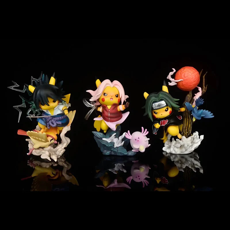 Amine Diamond & Pearl Cute Ver. Pokemon Cosplay Haruno Sakura Uchiha Sasuke Uchiha Itachi Static Action Figure Toys