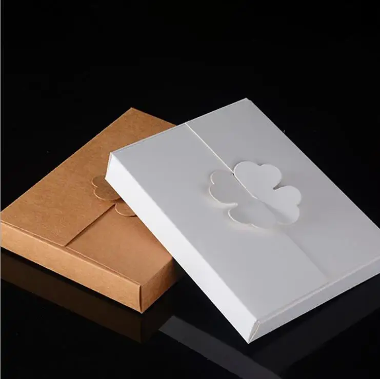 16X12.6X2.5Cm Small Flat Kraft Paper Gift Box,Paper Box With Window Cupcake Cookies Diy Dessert Packing Box Gift Carton Box