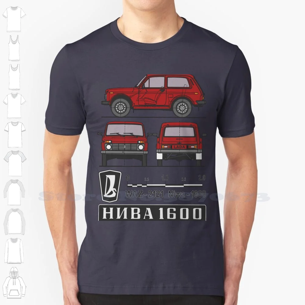 Lada Niva (Rosso) Maglietta Di Vendita Calda Divertente Personalizzata Lada Niva Lada Niva Russia Auto Urss Sovietica Niwa Vaz Autocaz Fuoristrada 4X4