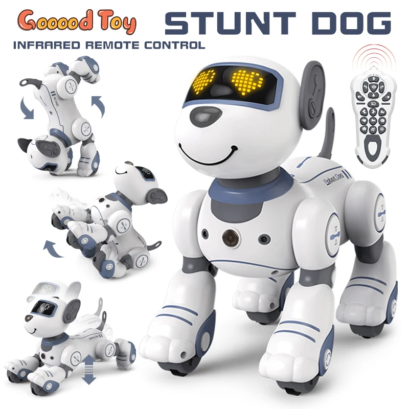 Smart Rc Dog Stunt Robot Puppy Robot Intelligenti Per Bambini Musica Animali Elettronici Radiocomando Robotica Cani Giocattoli Ragazze