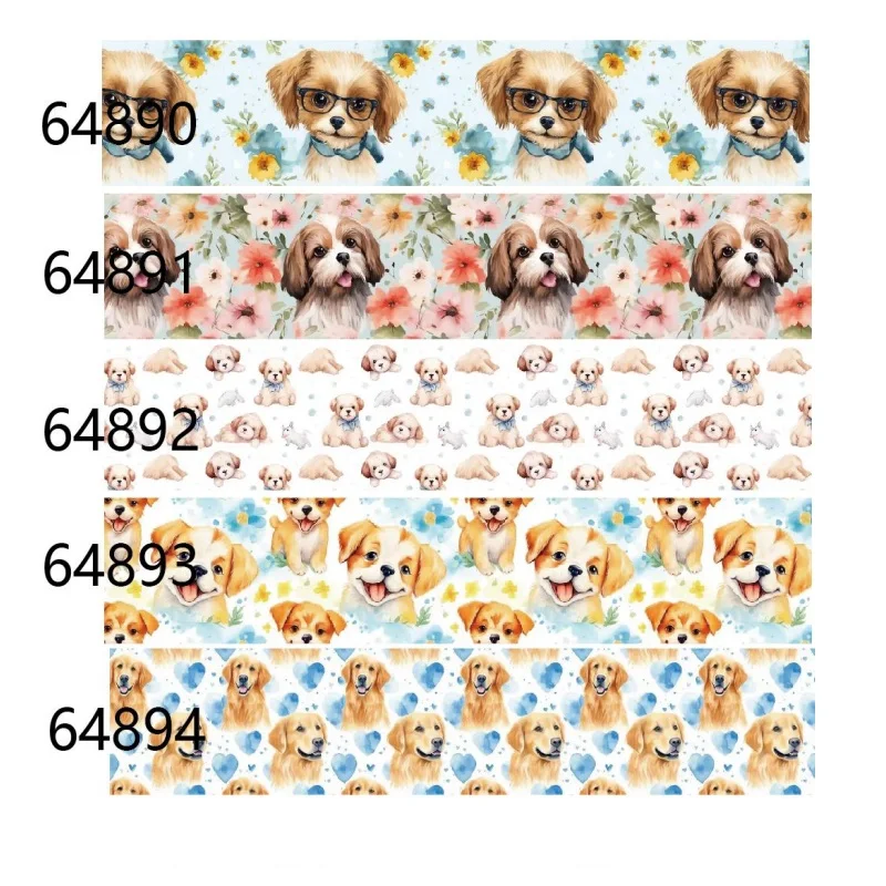 10Yards Animal Dog Cartoon Nastro In Grosgrain Per Fiocchi Per Capelli Materiali Fatti A Mano Artigianali Fai Da Te