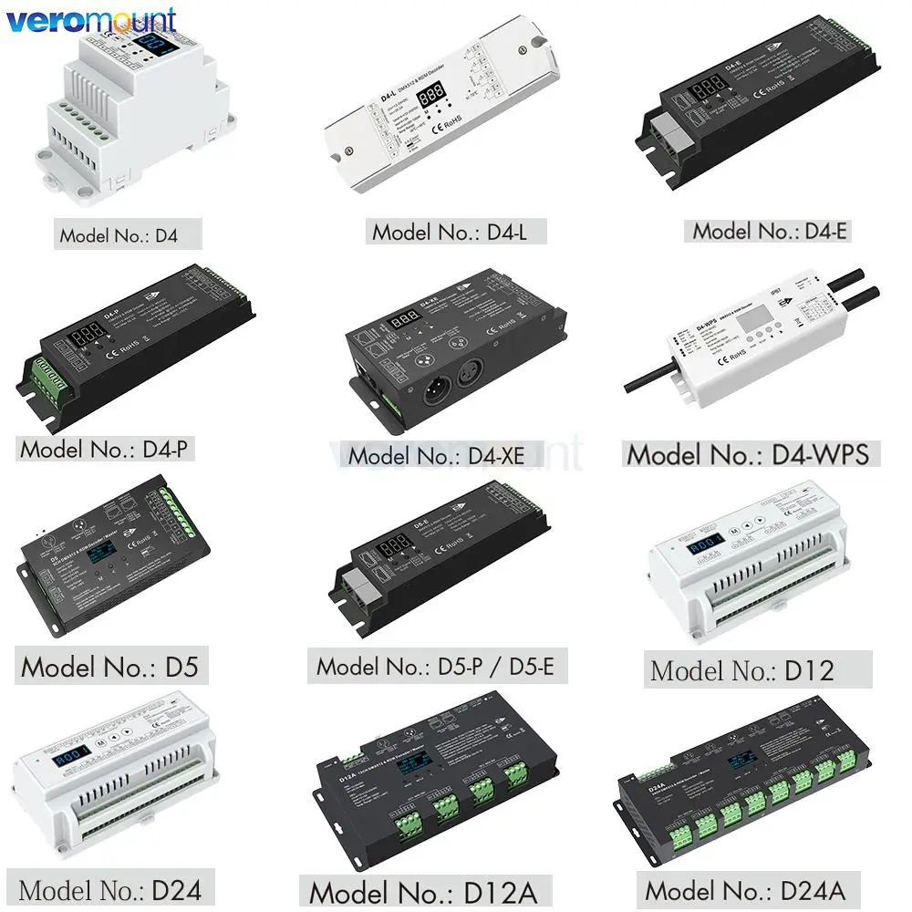 Skydance 4/5 Canali Dmx512 Decoder Cv D4 D4-E D4-P D4-Xe D4-L D5 D12 D24 D12A D24A 12V 24V Dc 4Ch 5Ch Rdm Controller Di Segnale Dmx
