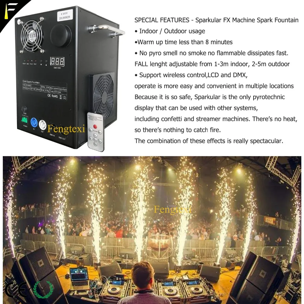 Sicuro Sparkular Fontana Fredda Fuoco Scintilla Fx Sparkular Effetto Speciale Macchina Via Dmx E Controllo A Distanza 1-3Meter Autunno