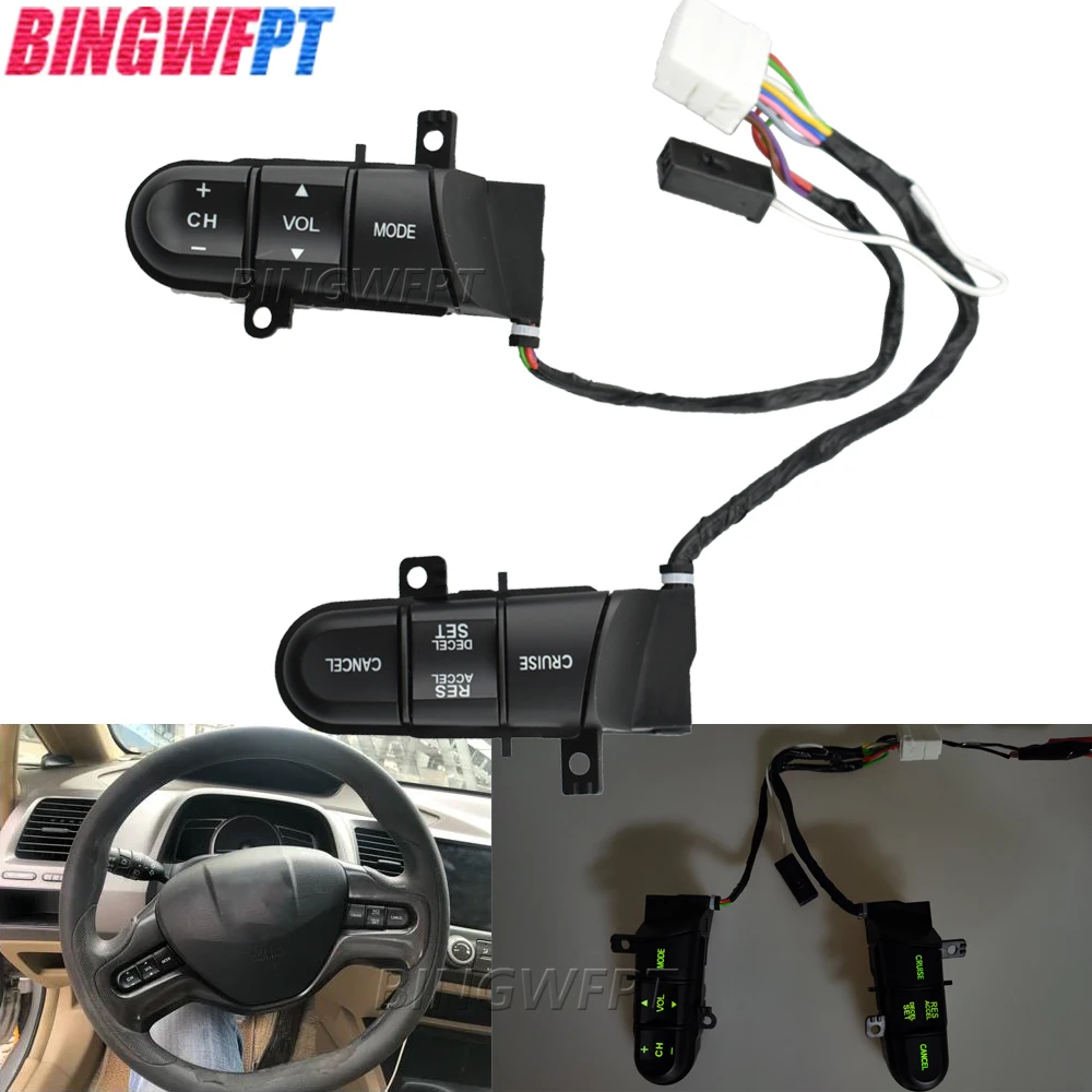 Volante Multifunzione Cruise Audio Remote Muslimexayp Per Honda Civic Due Volante 2006-11
