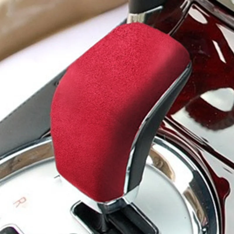 Alcantara Suede Car Gear Shift Collars Cover Stickers Shift Handle Sleeve For Toyota Markx Interior Handle Cover