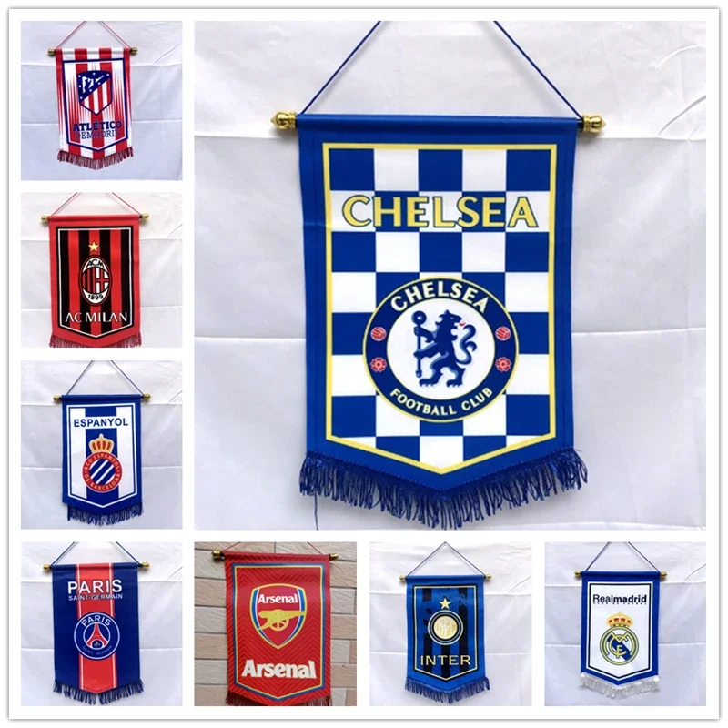 Fan Club Bar Decorazione Bandiera Logo Della Squadra Adesivi Murali Juventus Inter Milano Arsenal Real Madrid Football Flag Wall Sticker 25X30Cm