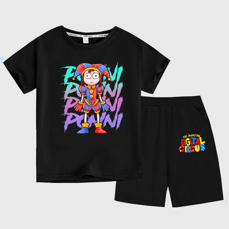 The Amazing Digital Circus Kids Clothes Summer Girls T-Shirt + Shorts Set Ragazzi Casual Short Top Suit Bambini Pigiama Tute