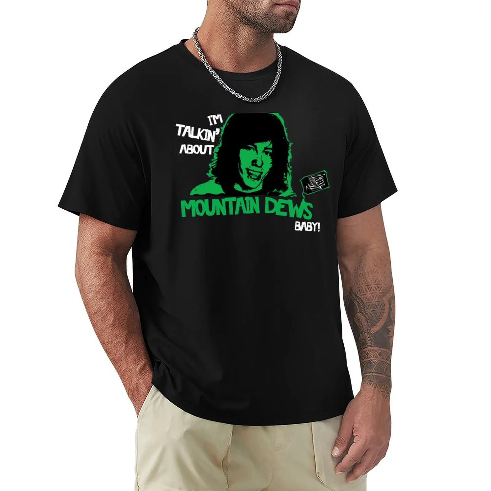 Mountain Dews Baby T-Shirt Vintage Summer Top Anime Clothing Men Clothing