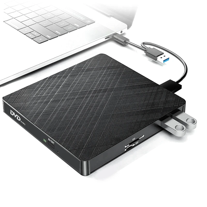 Unità Ottica Esterna Usb 3.0 Portatile Cd Dvd Rw Drive Lettore Dvd Per Laptop Cd Rom Bruciatore Con Porta Usb Slot Per Schede Sd Tf