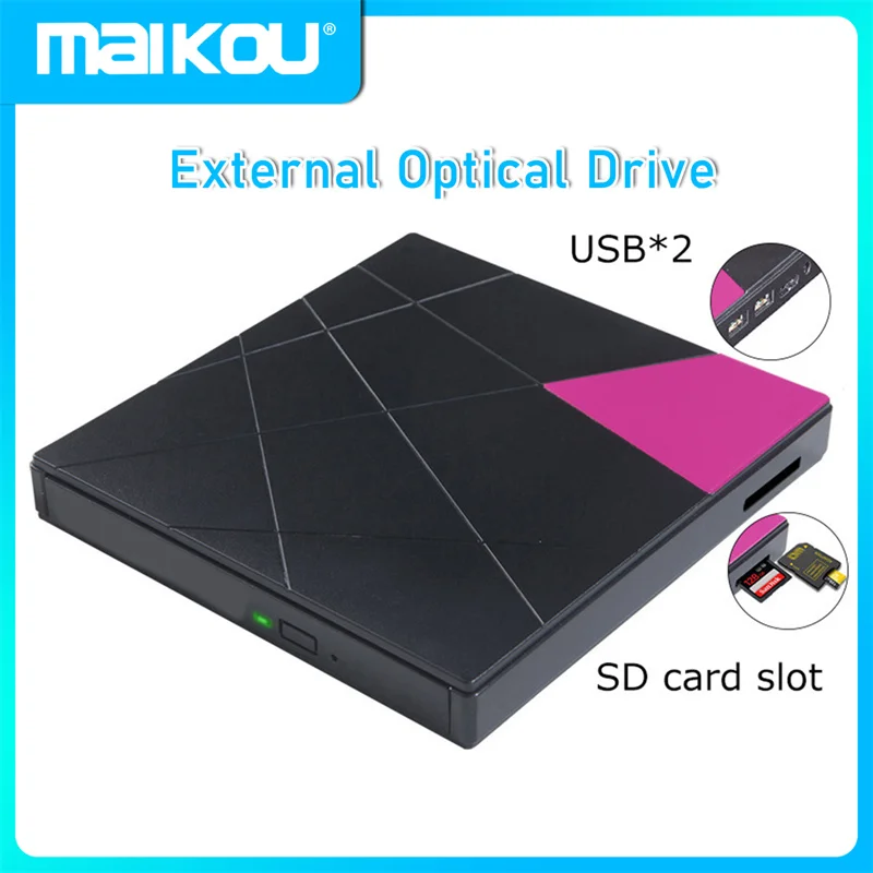 Usb 3.0 Tipo C Esterno Cd Dvd Drive Dual Port Dvd-Rw Player Portatile Ottico Drive Burner Writer Rewriter Dati Ad Alta Velocità Q90
