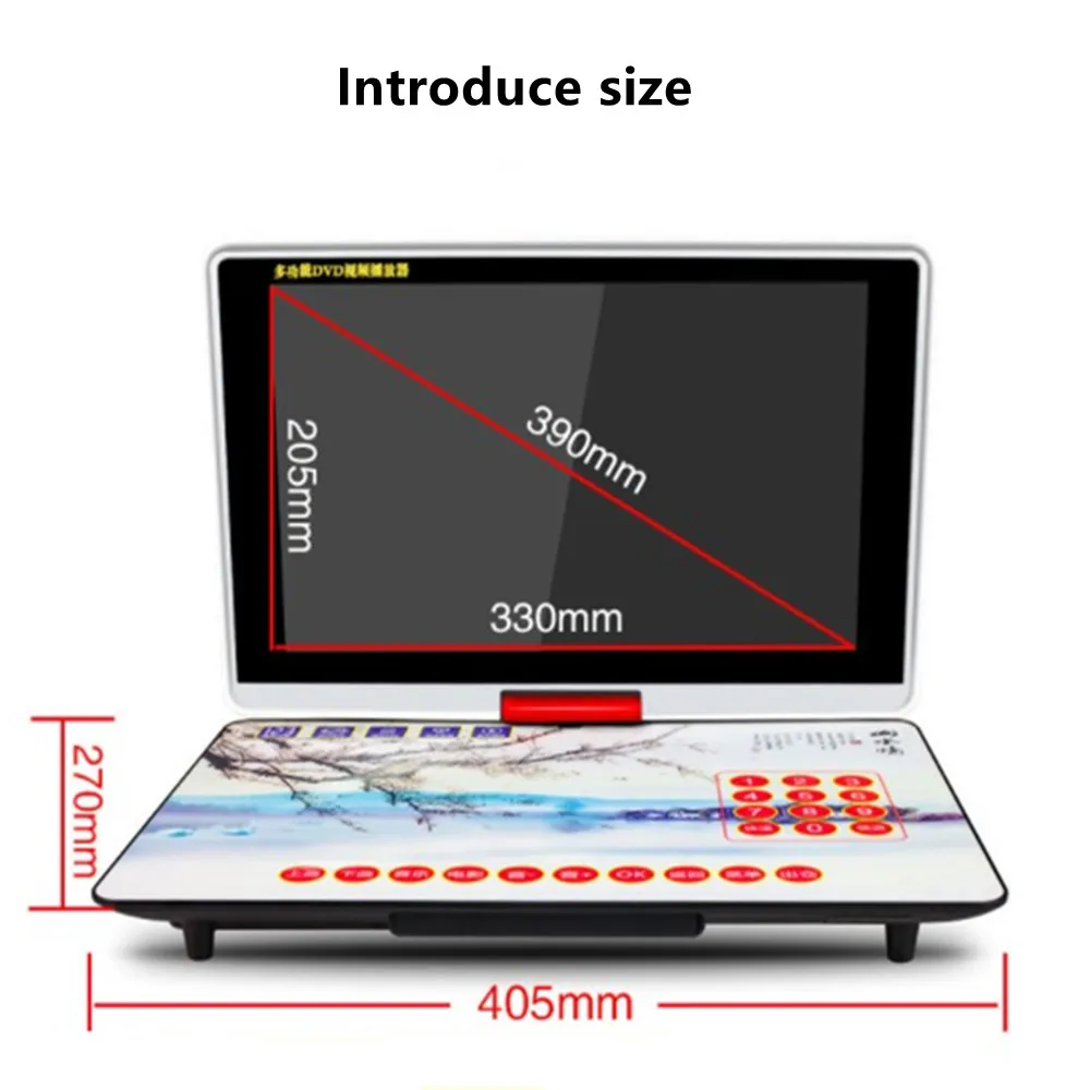 Full Format Mobile 25 Pollici Dvd Vcd Cd Evd Discs Machine Hd 1280P Lettore Video Mp3 4 Av Input Output Tf Card Auricolare Usb Porta Tv