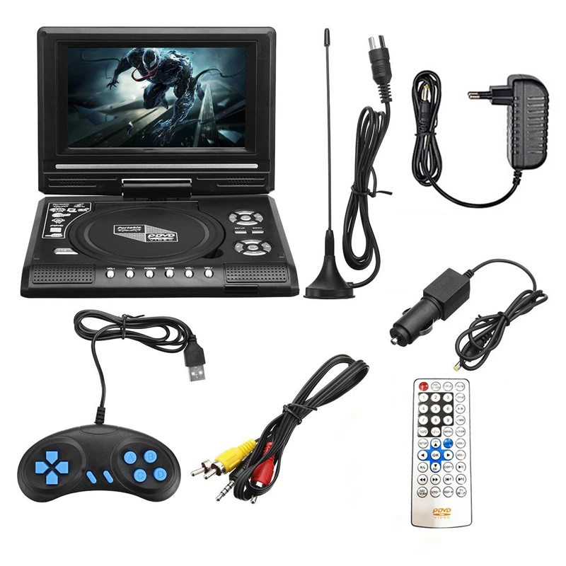 Vendita Al Dettaglio Portatile 7.8 Pollici Tv Home Car Dvd Player Hd Vcd Cd Mp3 Hd Evd Player Con Funzione Tv/Fm/Usb/Gioco-Spina Europea