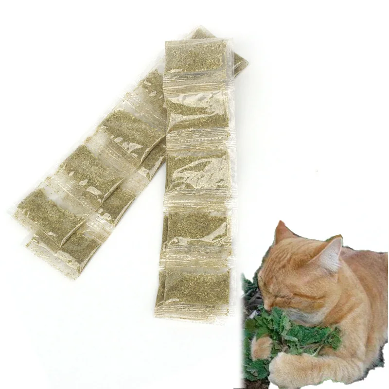 10Pcs Catnip Bags Cat Grass Polvere Di Foglie Tagliate Per Gatti Natural Nepeta Cataria Toys Cat Mint Powder