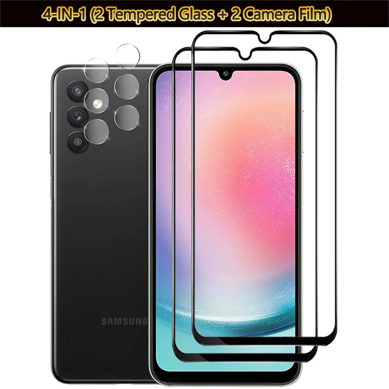 4-In-1, Vetro Temperato + Fotocamera Pellicola Per Samsung A24 4G Vetro Protettivo Di Alta Qualità A 24 Samsung Galaxy A24 Protezione Dello Schermo Sa