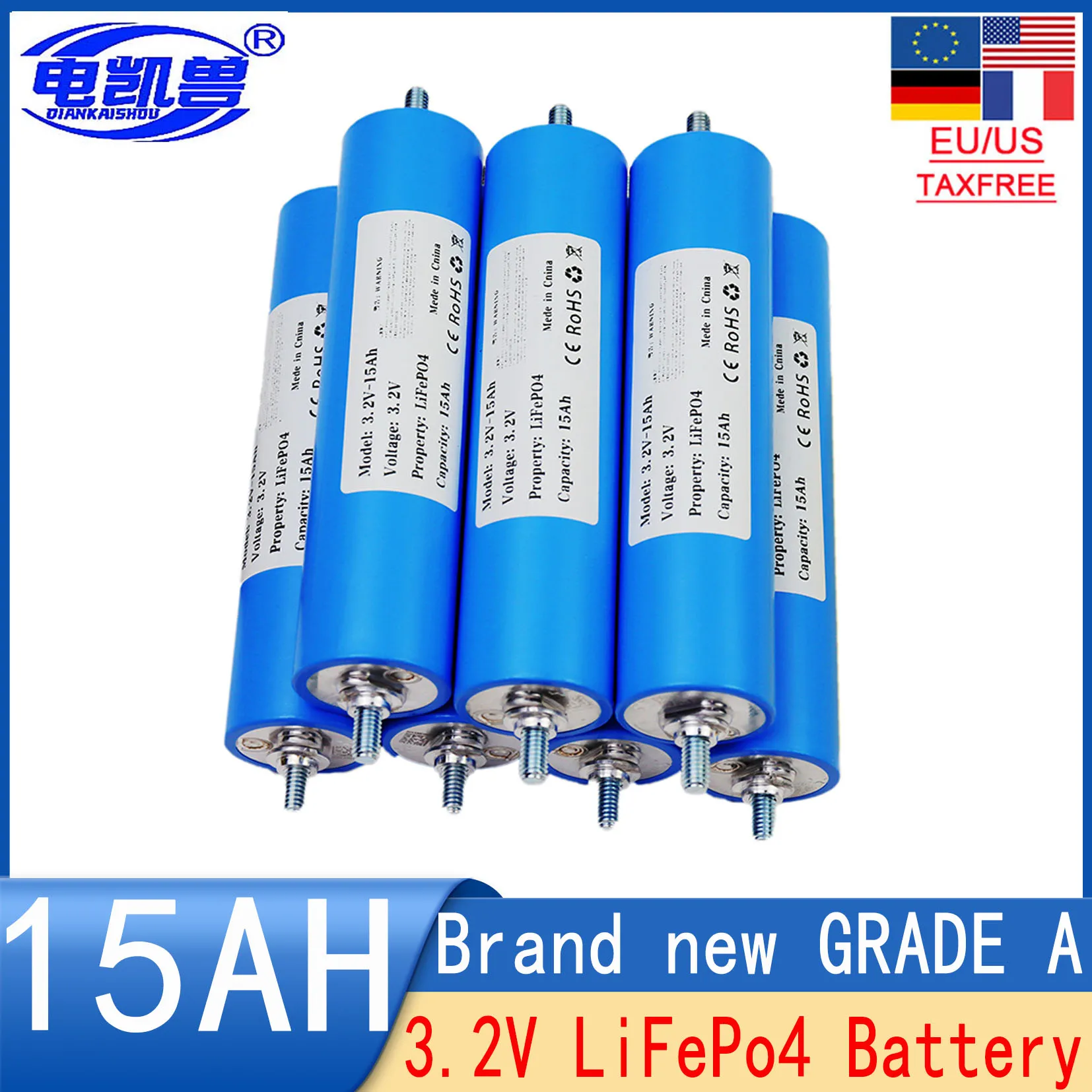 Nuovissime Batterie 3.2V 15Ah Lifepo4 C33 Lithiumpofosat 12V 24V 48V Motorrad Auto Motor Retrofit Inverter Batterie 4000 Cicli