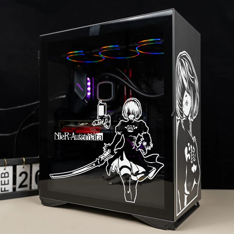 Adesivo Impermeabile Rimovibile Anime Atx Gaming Pc Case Stickers Decalcomania Decorativa Per Computer Mid Tower