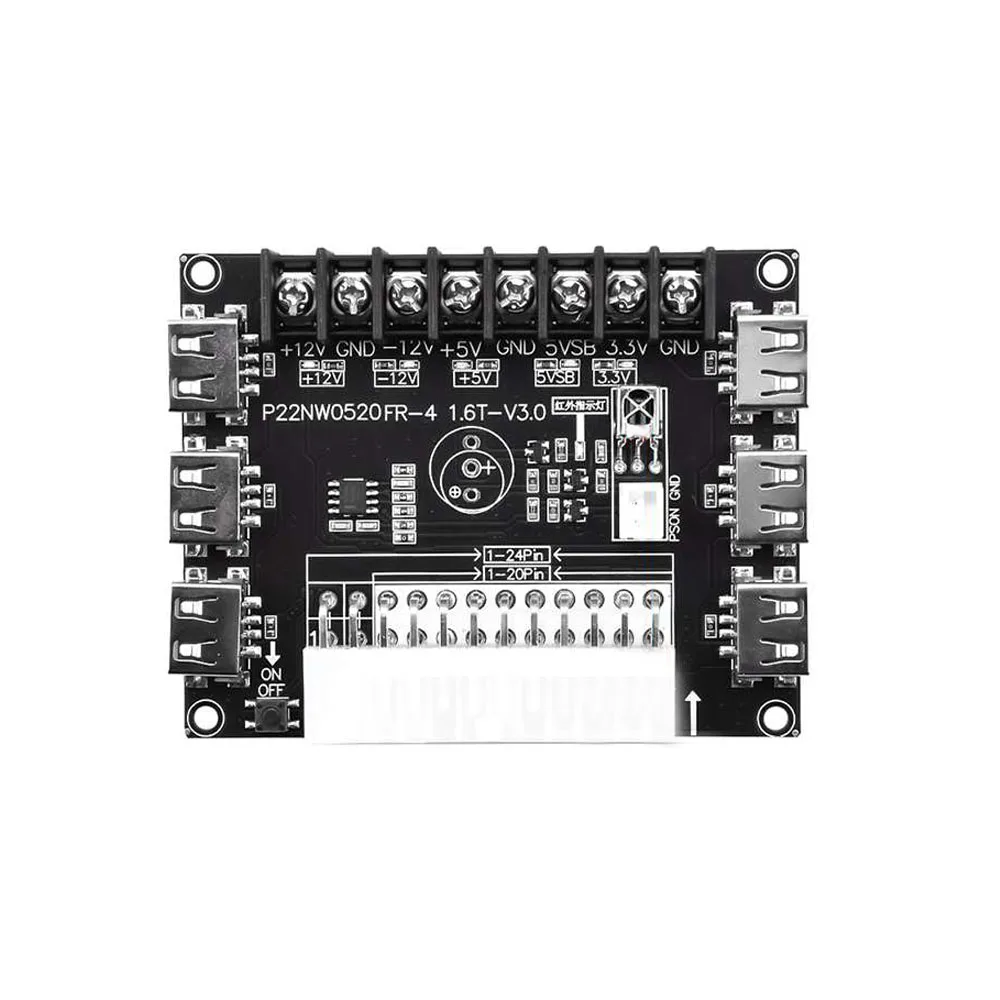 24 Pin Atx Alimentatore Breakout Board Adapter Connettore Di Alimentazione Ricarica Usb Desktop Chassis Power Supply Kit Custodia In Acrilico
