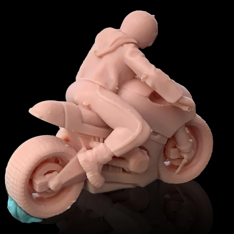 1:64 Figura Sexy Beauty Riding Motorcycle Miniature 1/43 Model Garage Kit Deve Essere Colorato Da Solo