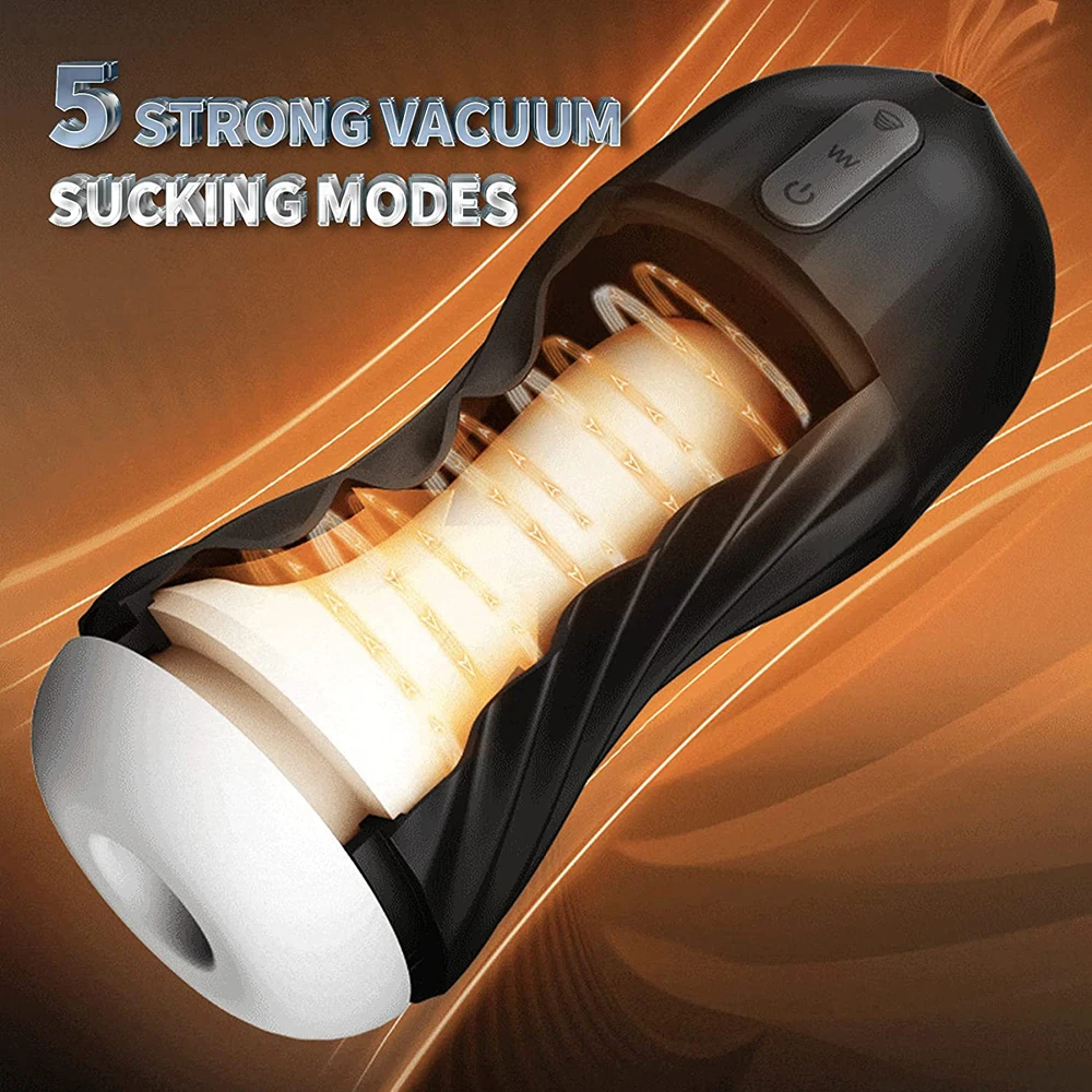 Stroker Maschile Con Figa Tascabile A Mani Libere, Tazza Per Masturbatori Maschili Succhiante Con 5 Ventose E 7 Giocattoli Sessuali Maschili Vibranti